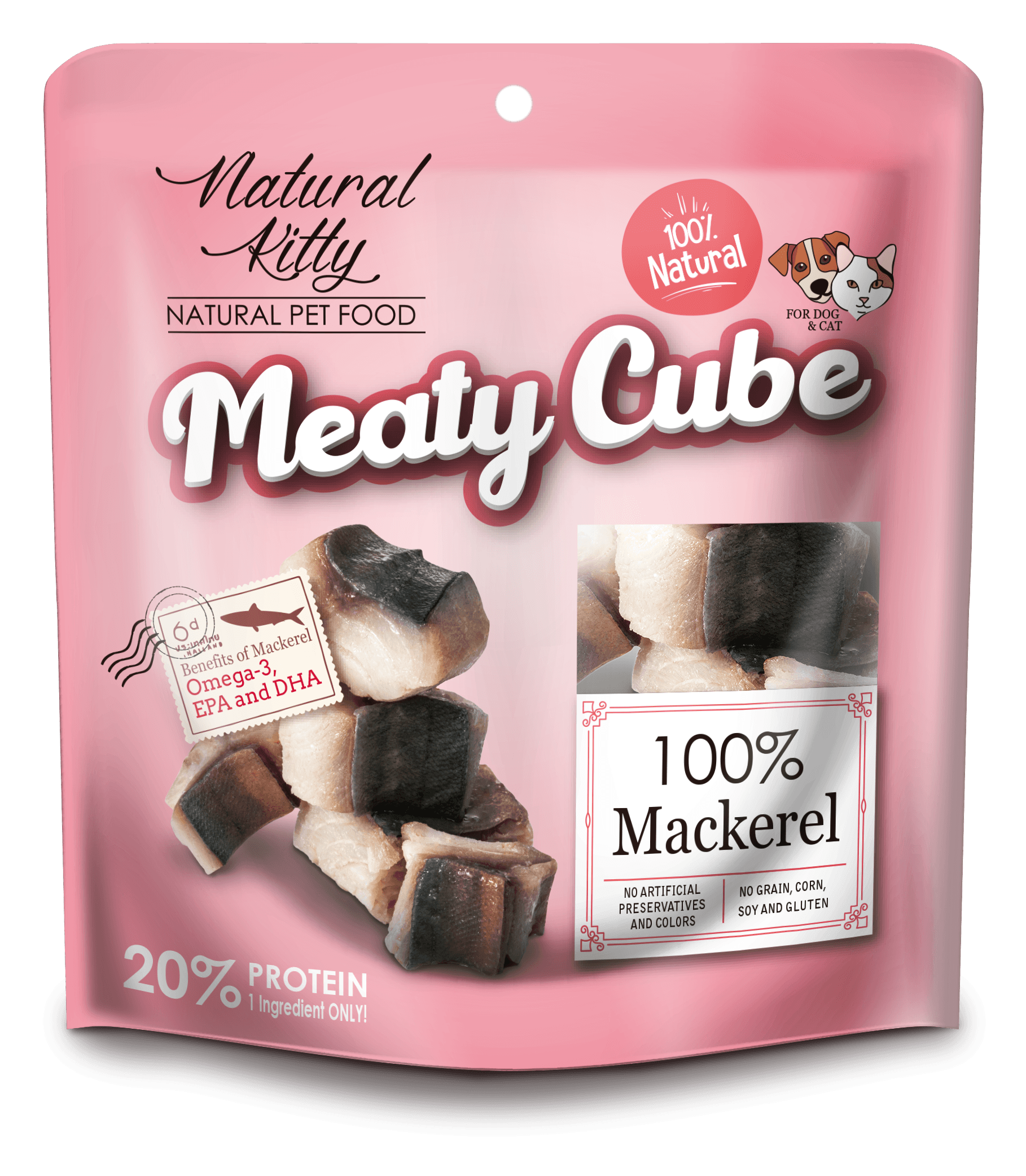 Natural Kitty Meaty Cube Mackerel - Kostkimiesnezmakreli