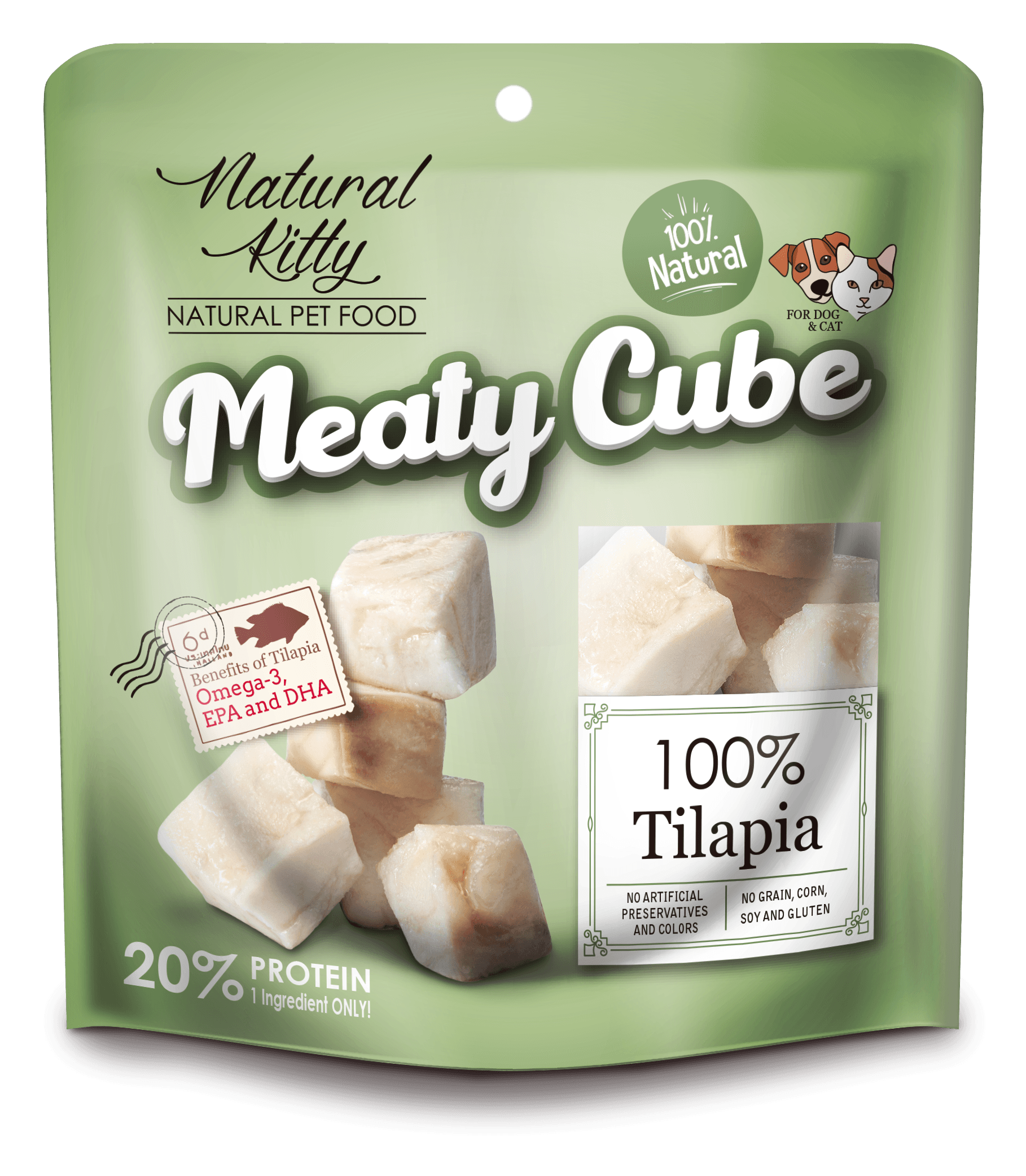 Natural Kitty Meaty Cube Tilapia - Kostkimiesneztilapii