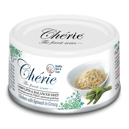 Chérie Complete and Balanced Diet Chicken with Spinach in Gravy 80g. - Kurczakzeszpinakiem