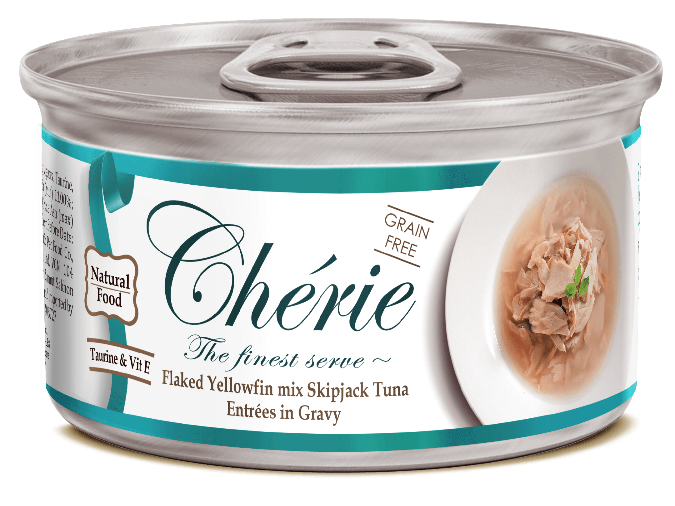 Chérie Basic Diet Flaked Yellowfin mix Skipjack Tuna Entrées in Gravy 80g. - Mieszankaztunczyka