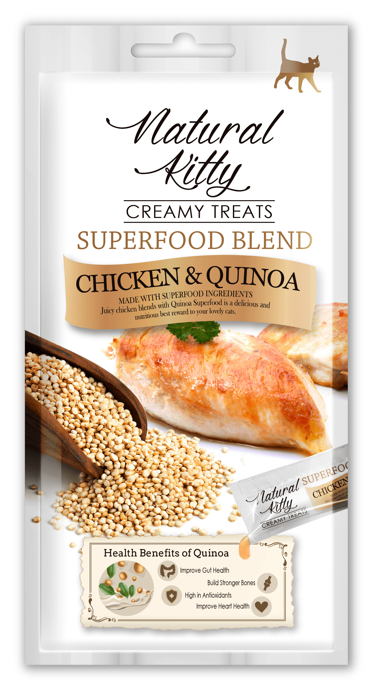 Natural Kitty Creamy Treats Superfood Blend Chicken and Quinoa