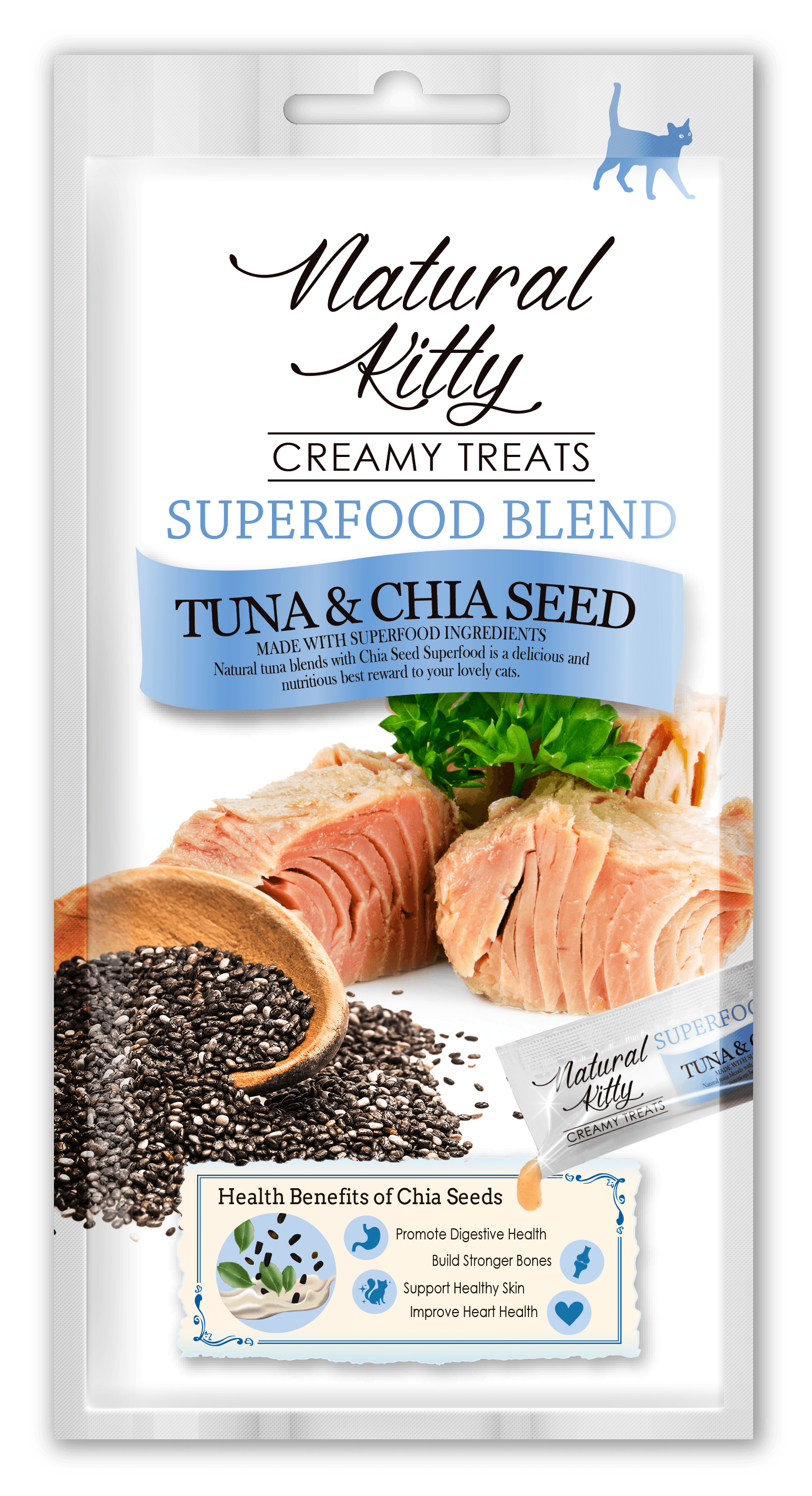 Natural Kitty Creamy Treats Superfood Blend Tuna and Chia Seed