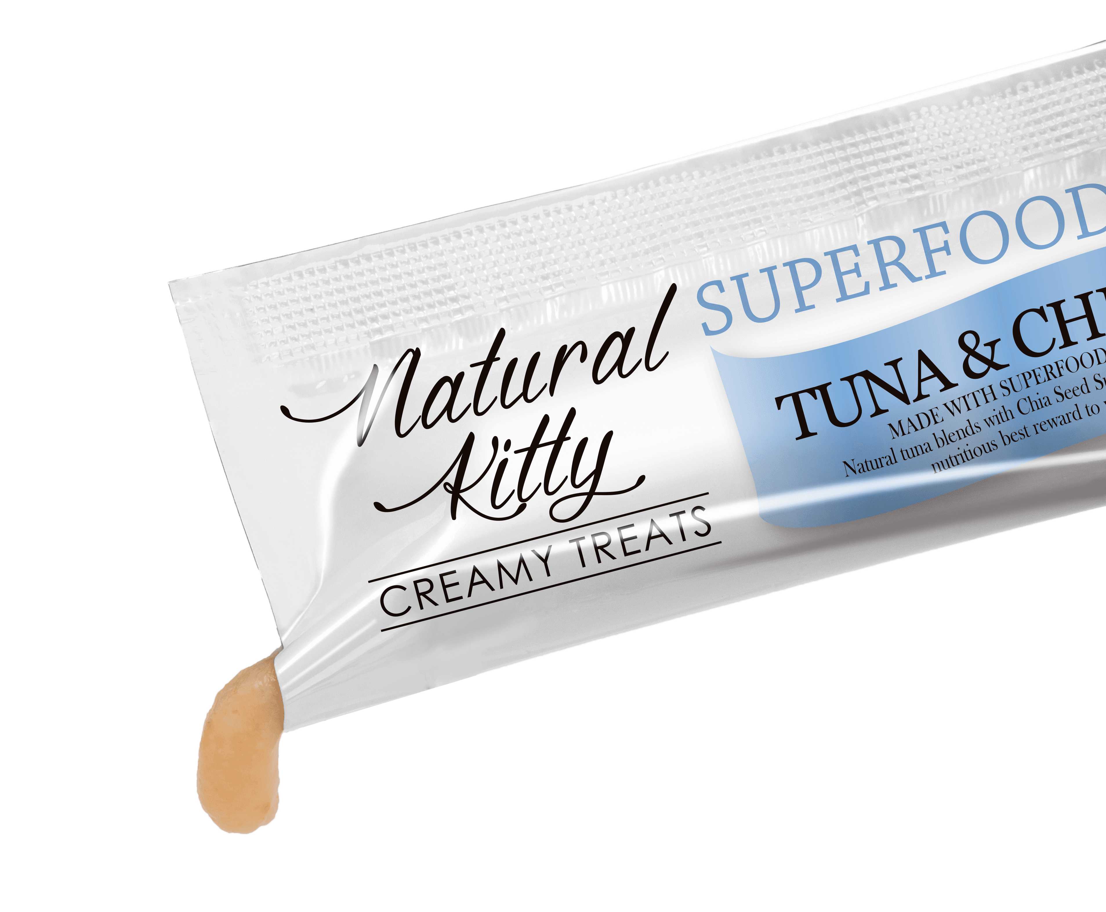 Natural Kitty Creamy Treats Superfood Blend Tuna and Chia Seed - SachetT_Csqueeze