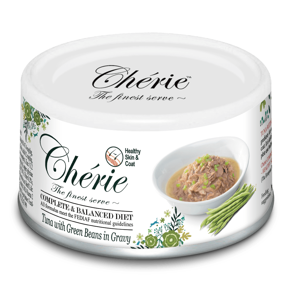 Chérie Complete and Balanced Diet Tuna with Green Beans in Gravy 80g. - Tunczykzzielonafasolka