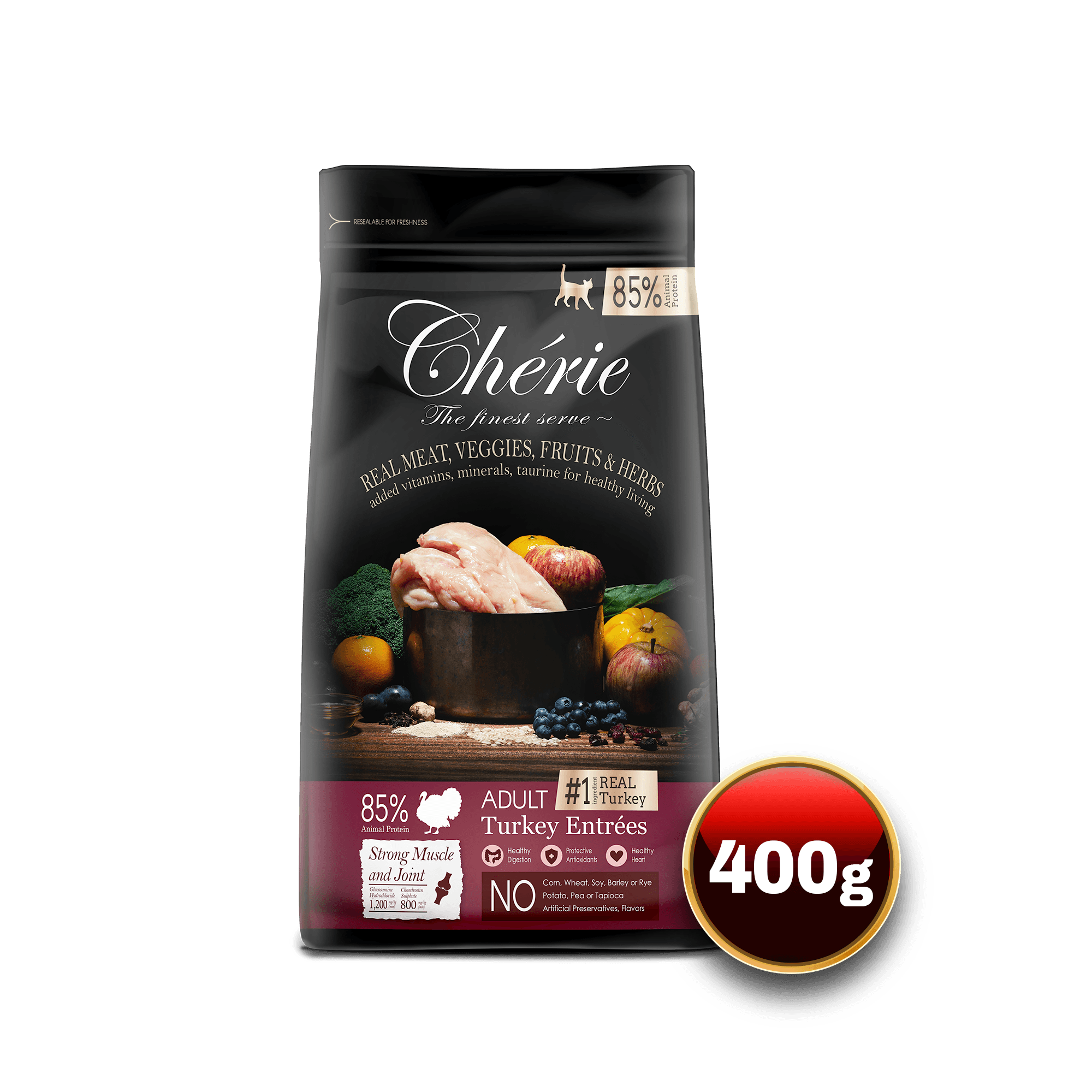 Pettric Cherie Turkey Dry Food 400g.