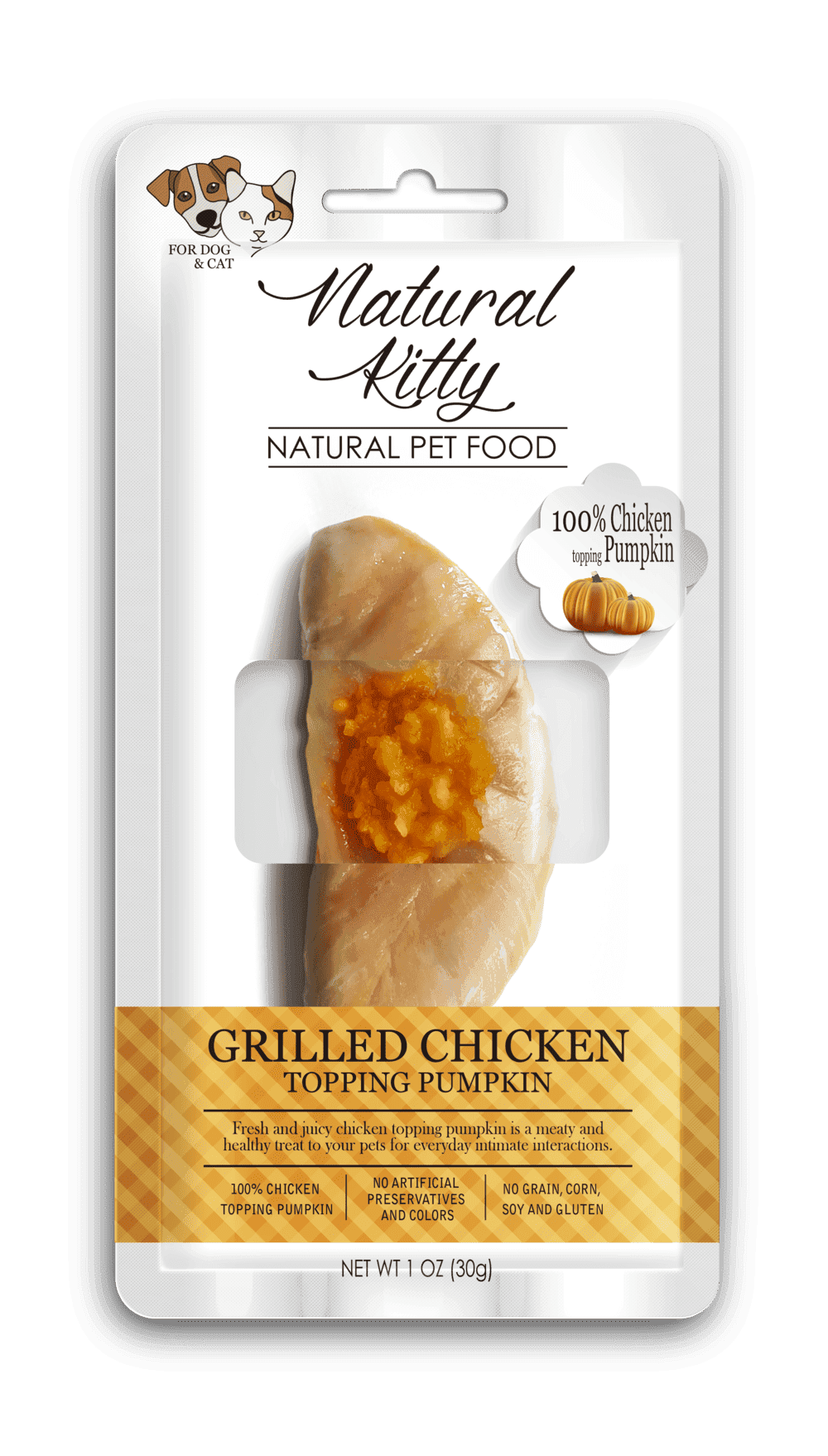 Natural Kitty Fillet Grilled Chicken with Pumpkin Topping